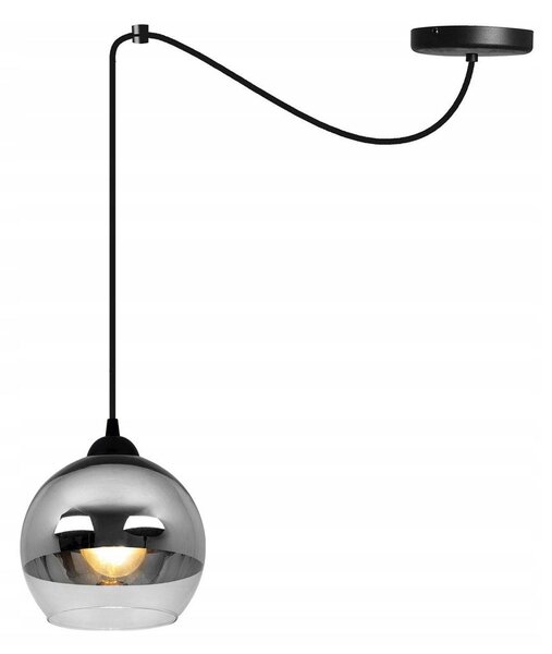 Závesné svietidlo Bergen Spider, 1x chrómové/transparentné sklenené tienidlo (fi 15cm)