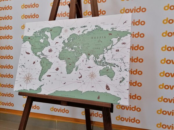 Obraz na korku mapa v zelenom prevedení