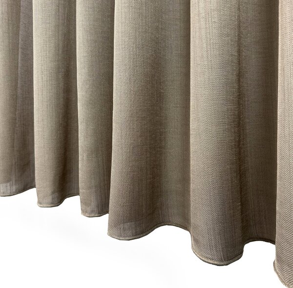 Záclona/Záves béžovo-hnedá Linen Mist s efektom ľanu a olovkom Ervi 4451