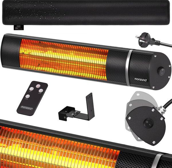 Sálavý ohrievač 2000 W - čierny