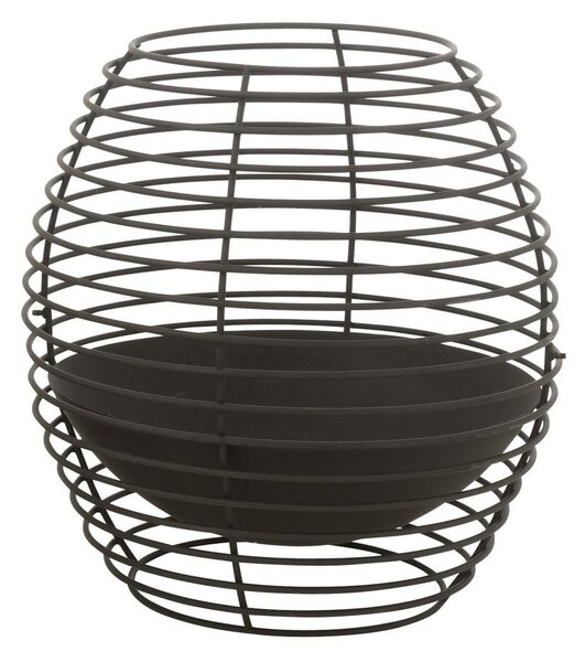 Čierno-hnedé železné okrúhle ohnisko Tippo - Ø 60*60 cm - J-Line by Jolipa