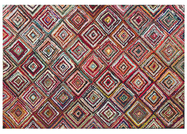 Koberec viacfarebný bavlna polyester 160 x 230 cm ručná výroba boho dizajn obývacia izba