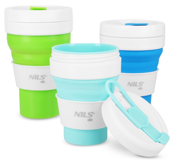 NC4103 SV. ZELENÝ SILIKÓNOVÝ SKLADACÍ HRNČEK 600 ML NILS CAMP