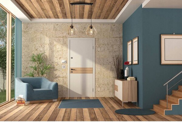 Závesné svietidlo Timber, 2x drevené tienidlo
