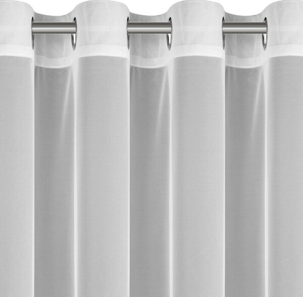 Dekorstudio Vyšívaná záclona ROSIE na dekoračných krúžkoch 400x250cm - biela