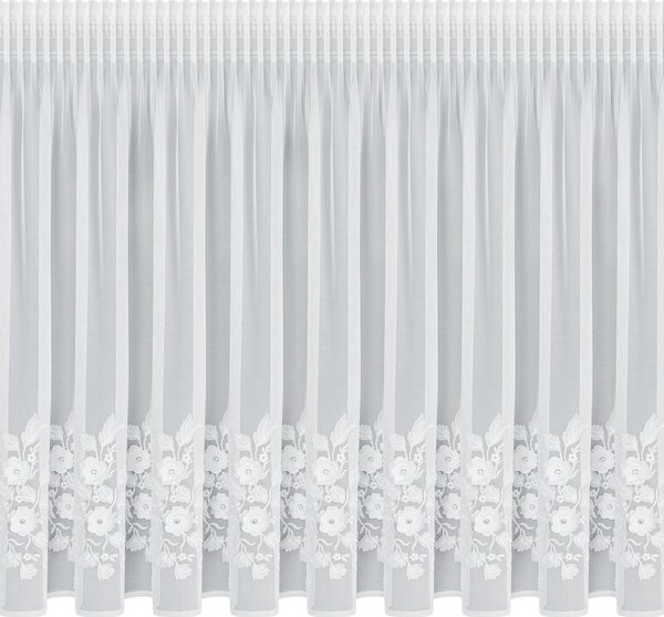 Dekorstudio Vyšívaná záclona ROSIE s riasiacou páskou 300x90cm - biela