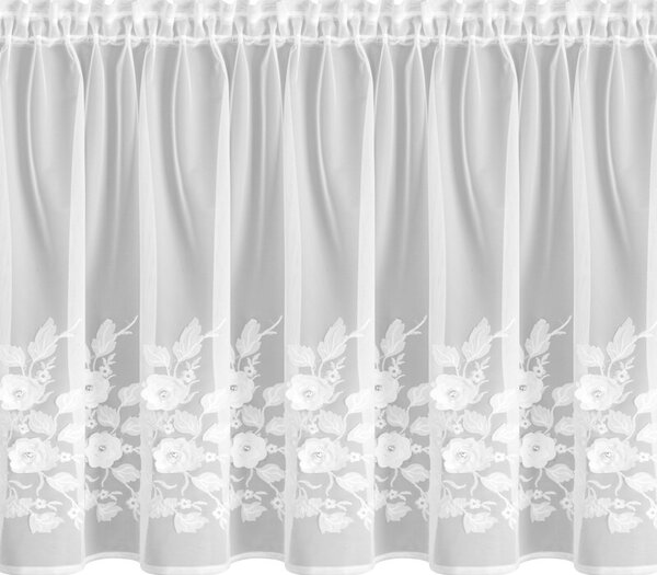 Dekorstudio Vyšívaná záclona ROSIE s riasiacou páskou 150x70cm - biela