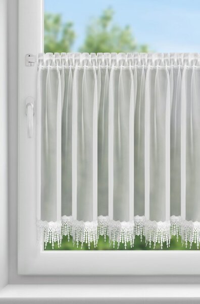 Dekorstudio Záclona FELICIANA s perlovým lemom a riasiacou páskou 70x150cm - krémová