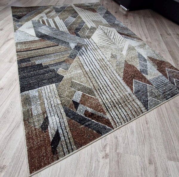 HU Hnedo-sivý vzorovaný koberec Villa 855 Rozmer: 60x100 cm