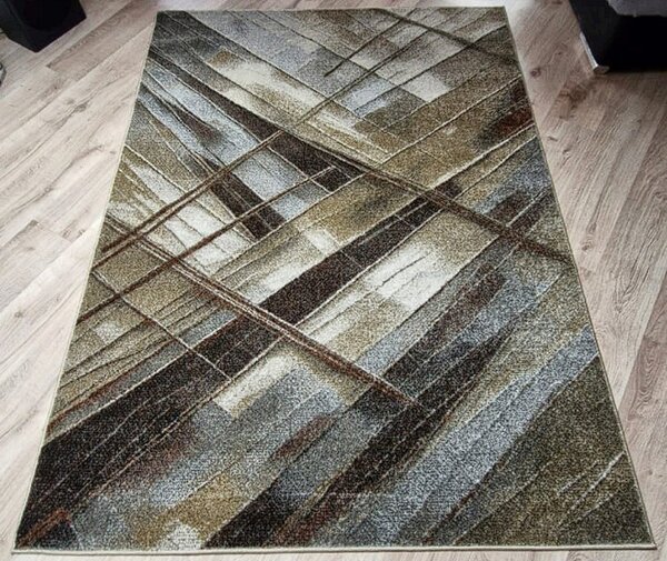 Hnedý koberec Villa 872 s linkovaným vzorom – moderný dizajn Rozmer: 60x100 cm