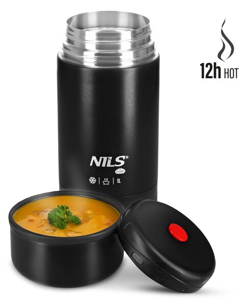 NC3802 ČIERNA TERMOSKA NA JEDLO 1000 ML NILS CAMP
