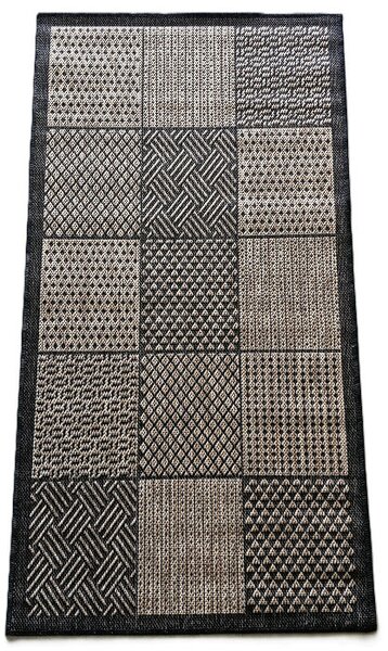 HU Béžovo-sivý sisalový koberec Sizal Bronzove-stvorce Rozmer: 40x60 cm