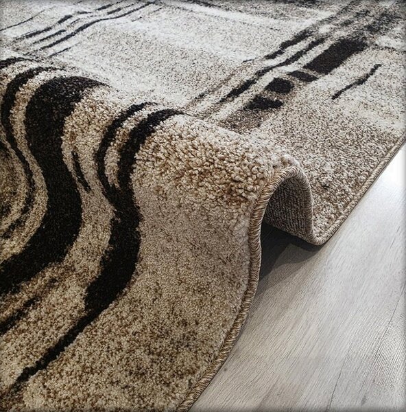 Moderný koberec Rio 170-Cream-Cream – béžovo-hnedý s geometrickým vzorom Rozmer: 60x100 cm