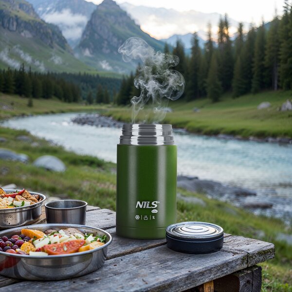 NC3802 ZELENÁ TERMOSKA NA JEDLO 1000 ml NILS CAMP