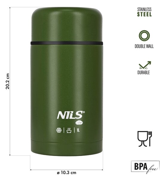 NC3802 ZELENÁ TERMOSKA NA JEDLO 1000 ml NILS CAMP