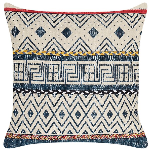 Sada 2 dekoratívnych vankúšov viacfarebná bavlna 50 x 50 cm geometrický vzor štvorcový tvar boho moderný štýl doplnky