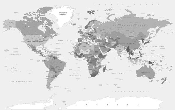 Obraz na korku klasická čiernobiela mapa