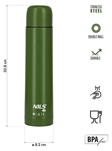 NC3804 ZELENÁ TERMOSKA 1000 ML NILS CAMP