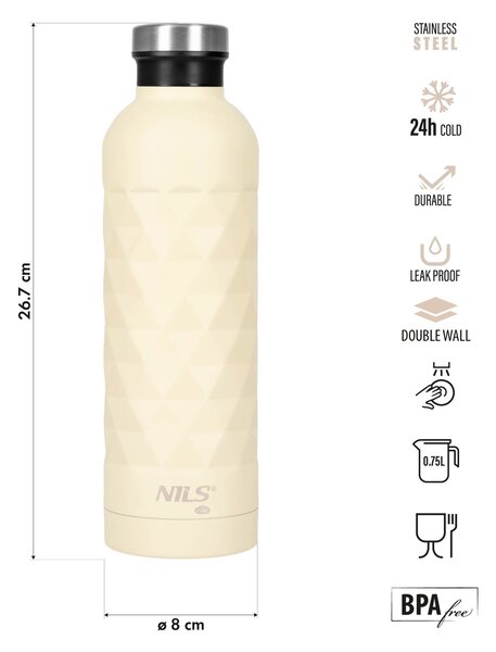 NC3805 Béžová termofľaša 750 ml NILS CAMP