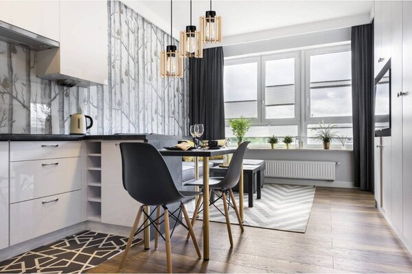 Závesné svietidlo Timber 7, 3x drevené tienidlo, o