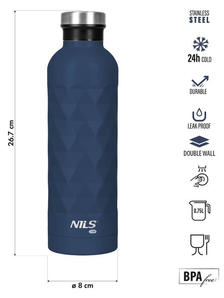 NC3805 MODRÁ TERMOSKA 750 ml NILS CAMP
