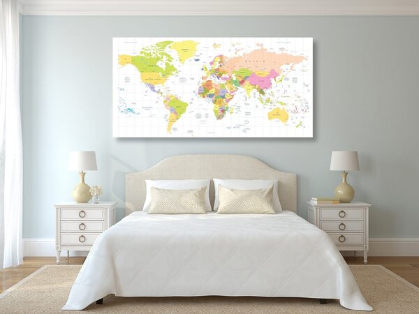 Obraz na korku mapa na bielom pozadí