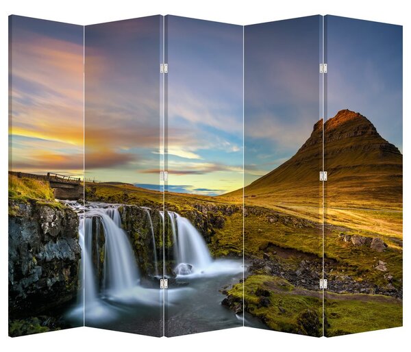 Paraván - Hora a vodopády na Islande (210x170 cm)