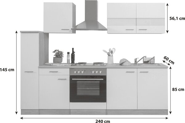 KUCHYNSKÝ BLOK 240 cm Respekta - Online Only kuchyne, Online Only