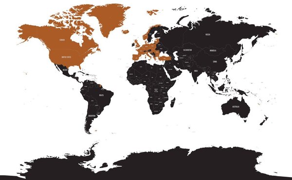 Obraz na korku moderná mapa s kontrastom