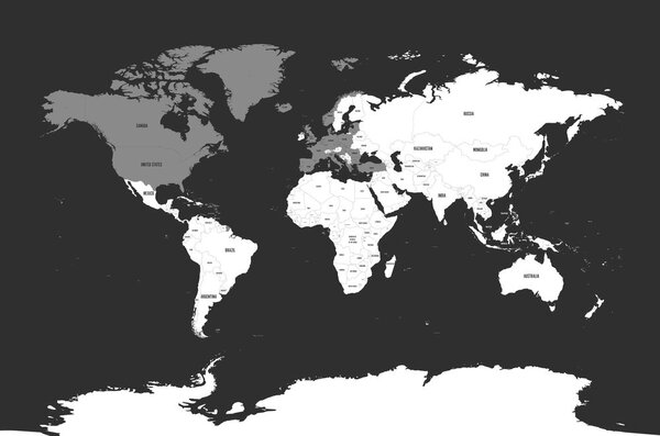 Obraz na korku moderná mapa s čiernobielym nádychom