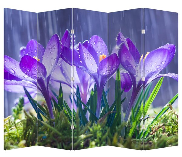 Paraván - Kvety v daždi (210x170 cm)
