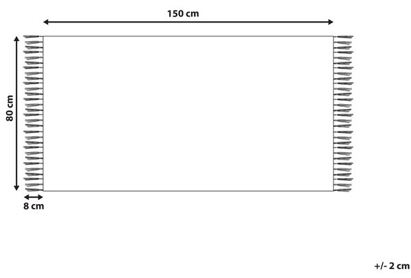 Koberec svetlozelený polyester 80 x 150 cm ručne tkaný obdĺžnikový abstraktný vzor so strapcami boho do interiéru a exteriéru