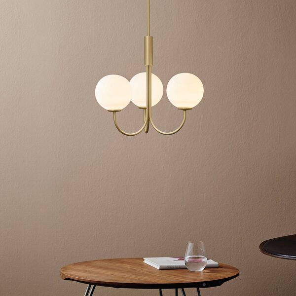 Lustre Herstal, Ballon, stmievateľné, Zlatá / Mosadz, Obývacia izba, Sklo, Moderný