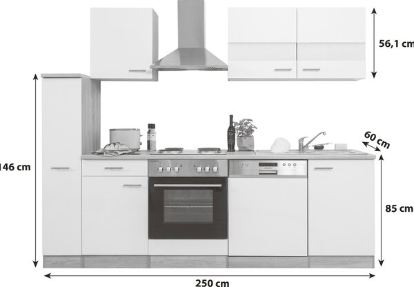KUCHYNSKÝ BLOK 250 cm Respekta - Online Only kuchyne, Online Only