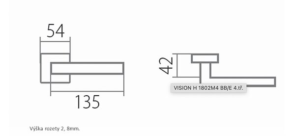 Dverové kovanie TWIN VISION HR C 1892 FL (CM) - plast, kľučka-kľučka, Otvor pre obyčajný kľúč BB, Twin CM (čierny mat)