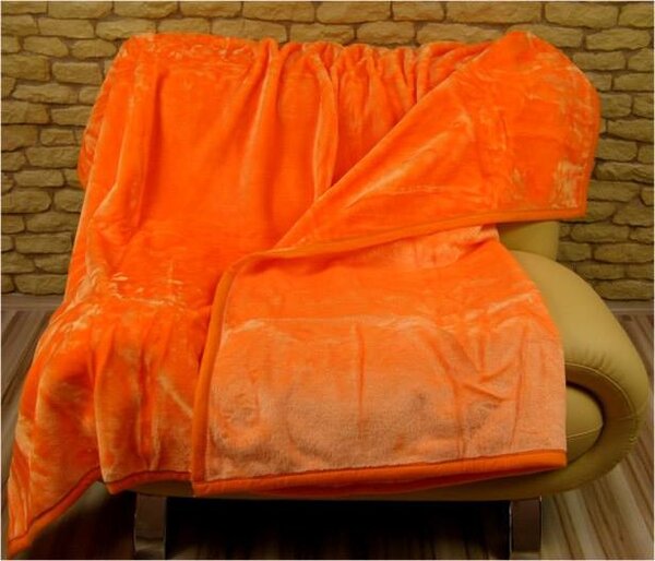 Luxusné deky z akrylu 160 x 210cm oranžová č.23 Oranžová