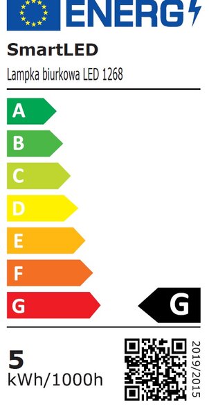 Smart LED LED stolná pracovná lampička s klipom 5W/200Lm/čierna farba