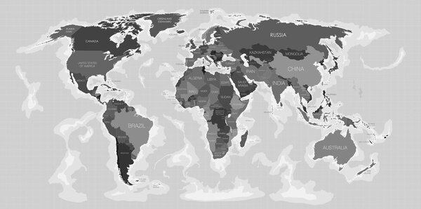 Obraz na korku nádherná mapa s čiernobielym nádychom