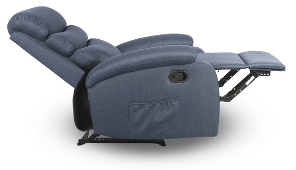 Relaxačné polohovacie TV kreslo VELORA — látka, tmavosivá, nosnosť 130 kg