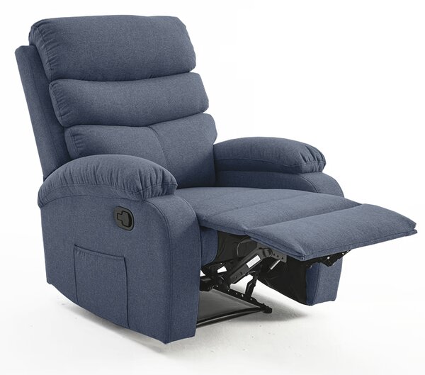 Relaxačné polohovacie TV kreslo VELORA — látka, tmavosivá, nosnosť 130 kg