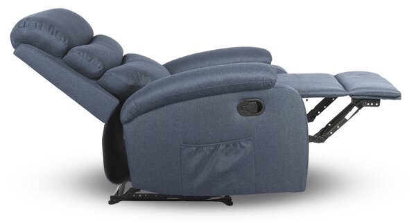 Relaxačné polohovacie TV kreslo VELORA — látka, tmavosivá, nosnosť 130 kg