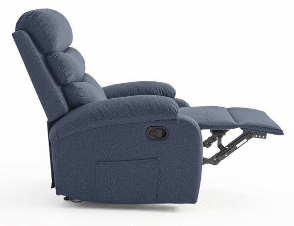 Relaxačné polohovacie TV kreslo VELORA — látka, tmavosivá, nosnosť 130 kg
