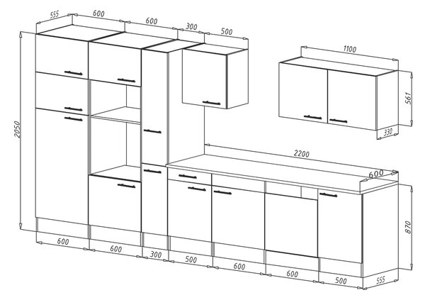 KUCHYNSKÝ BLOK BEZ SPOTREBIČO 370 cm Respekta - Online Only kuchyne, Online Only