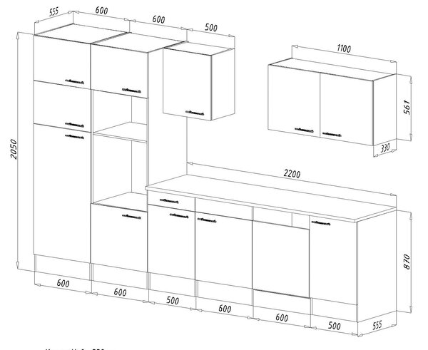 KUCHYNSKÝ BLOK BEZ SPOTREBIČO 340 cm Respekta - Online Only kuchyne, Online Only