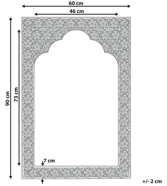 Nástenné zrkadlo medené kovové 60 x 90 cm ozdobný rám dekoratívny doplnok marocký štýl