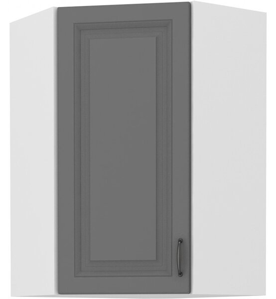 Vysoká rohová skrinka SOPHIA - 60x60 cm, šedá / biela