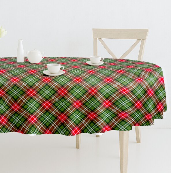 Ervi Teflónový obrus na stôl oválny Royal Lux - Vianočný tartan