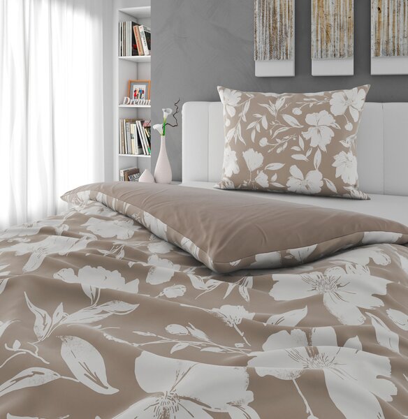 OBOJSTRANNÁ POSTEĽNÁ BIELIZEŇ, satén, taupe, 140/200 cm Novel - Obliečky & plachty
