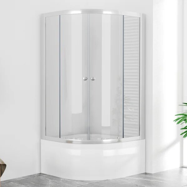 POINT SAP 100x80 Clear Asymetrický sprchovací kút s vysokou vaničkou, pravé prevedenie