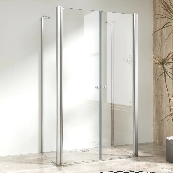 BETA COMBI II Chróm 80x80x80 Číre Sprchovací kút nástenný
